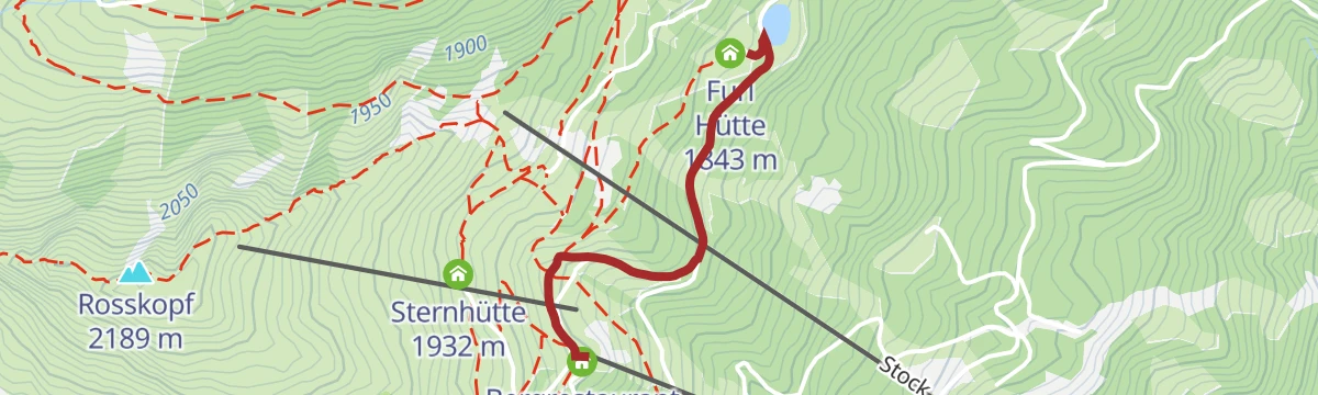 Route map: Excursion to the Furlhütte at Rosskopf